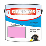 Denny's Plastic Paint For Windows Colour- Pastel Bubble Pink - Weatherproof Fade-Safe Upvc