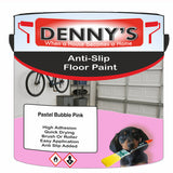 Denny's Floor Paint For Grip Coating Colour- Pastel Bubble Pink - Anti-Slip Hardwearing Safe