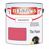 Denny's Tile Paint For Commercial Areas Colour- Pastel Candy Pink - High-Traffic Durable Easy-Clean
