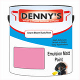 Denny's Emulsion Paint For Ceilings Colour- Charm Bloom Dusty Rose - Matte Low-Splatter Stain-Hide Bright