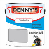 Denny's Emulsion Paint For Ceilings Colour- Pebble Slate Grey - Matte Low-Splatter Stain-Hide Bright