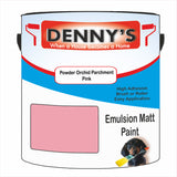 Denny's Emulsion Paint For Walls Colour- Powder Orchid Parchment Pink - Matte Wipe-Clean Durable Coverage