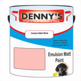 Denny's Emulsion Paint For Ceilings Colour- Cameo Satin Rose - Matte Low-Splatter Stain-Hide Bright