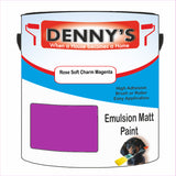 Denny's Emulsion Paint For Ceilings Colour- Rose Soft Charm Magenta - Matte Low-Splatter Stain-Hide Bright