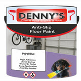 Denny's Floor Paint For Grip Coating Colour- Petrol Blue - Anti-Slip Hardwearing Safe