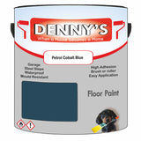 Denny's Floor Paint For Sheds Colour- Petrol Cobalt Blue - Durable Anti-Slip Weatherproof