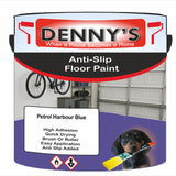 Denny's Floor Paint For Grip Coating Colour- Petrol Harbour Blue - Anti-Slip Hardwearing Safe