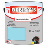 Denny's Floor Paint For Sheds Colour- Petrol Hydraulic Blue - Durable Anti-Slip Weatherproof