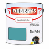 Denny's Tile Paint For Kitchen Tile Colour- Petrol Midnight Blue - Wipe-Clean Grease-Resistant Refresh
