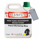 Denny's Stain Paint For Fences Colour- Petrol Workshop Blue - Weatherproof Uv-Safe Protect