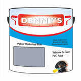 Denny's Plastic Paint For Windows Colour- Petrol Workshop Blue - Weatherproof Fade-Safe Upvc