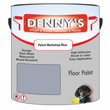 Denny's Floor Paint For Sheds Colour- Petrol Workshop Blue - Durable Anti-Slip Weatherproof