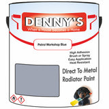 Denny's High Temp Paint For Radiators Colour- Petrol Workshop Blue - Heatproof No-Yellow Durable