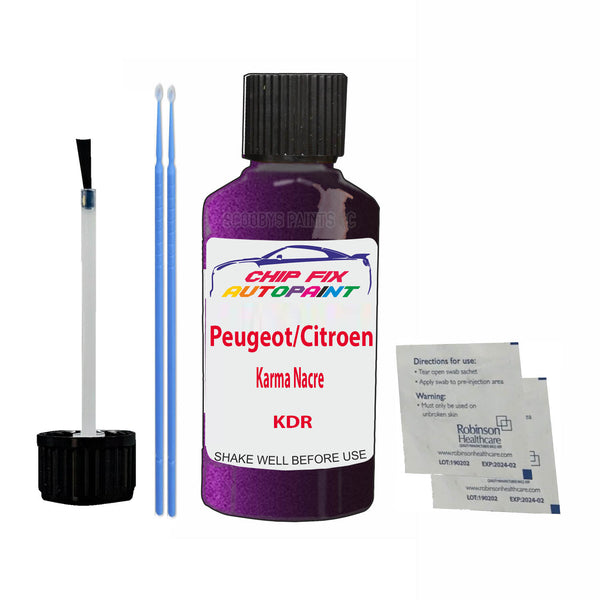 Peugeot/Citroen Karma Nacre Touch Up Paint Code KDR Scratch Repair Kit