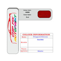 Paint Code Loacation Peugeot Red