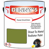 Denny's High Temp Paint For Grilles Colour- Pioneer Circuit Green - Heatproof Rustguard Durable