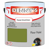 Denny's Floor Paint For Sheds Colour- Pioneer Circuit Green - Durable Anti-Slip Weatherproof