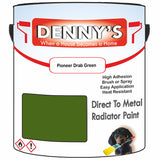 Denny's High Temp Paint For Stoves Colour- Pioneer Drab Green - Heatproof Soot-Resistant Durable