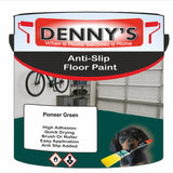 Denny's Floor Paint For Grip Coating Colour- Pioneer Green - Anti-Slip Hardwearing Safe