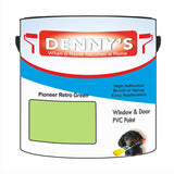 Denny's Plastic Paint For Windows Colour- Pioneer Retro Green - Weatherproof Fade-Safe Upvc