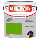Denny's Floor Paint For Sheds Colour- Pioneer Workshop Green - Durable Anti-Slip Weatherproof