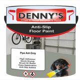 Denny's Floor Paint For Grip Coating Colour- Pipe Ash Grey - Anti-Slip Hardwearing Safe
