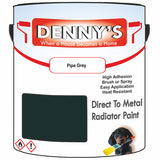 Denny's High Temp Paint For Grilles Colour- Pipe Grey - Heatproof Rustguard Durable