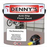 Denny's Floor Paint For Grip Coating Colour- Pipe Steelworks Grey - Anti-Slip Hardwearing Safe