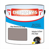 Denny's Plastic Paint For Windows Colour- Pipe Steelworks Grey - Weatherproof Fade-Safe Upvc