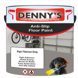 Denny's Floor Paint For Grip Coating Colour- Pipe Titanium Grey - Anti-Slip Hardwearing Safe