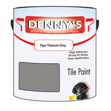 Denny's Tile Paint For Kitchen Tile Colour- Pipe Titanium Grey - Wipe-Clean Grease-Resistant Refresh