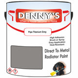 Denny's High Temp Paint For Grilles Colour- Pipe Titanium Grey - Heatproof Rustguard Durable
