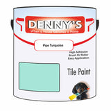Denny's Tile Paint For Kitchen Tile Colour- Pipe Turquoise - Wipe-Clean Grease-Resistant Refresh