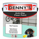 Denny's Floor Paint For Grip Coating Colour- Pipe Turquoise - Anti-Slip Hardwearing Safe