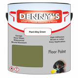 Denny's Floor Paint For Garages Colour- Plant Alloy Green - Oilproof Tyre-Tough Hardwearing