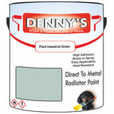 Denny's High Temp Paint For Radiators Colour- Plant Industrial Green - Heatproof No-Yellow Durable
