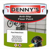 Denny's Floor Paint For Grip Coating Colour- Plant Pallet Green - Anti-Slip Hardwearing Safe