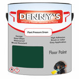 Denny's Floor Paint For Garages Colour- Plant Pressure Green - Oilproof Tyre-Tough Hardwearing