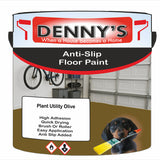 Denny's Floor Paint For Grip Coating Colour- Plant Utility Olive - Anti-Slip Hardwearing Safe