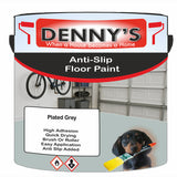 Denny's Floor Paint For Grip Coating Colour- Plated Grey - Anti-Slip Hardwearing Safe