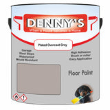 Denny's Floor Paint For Garages Colour- Plated Overcast Grey - Oilproof Tyre-Tough Hardwearing