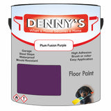 Denny's Floor Paint For Garages Colour- Plum Fusion Purple - Oilproof Tyre-Tough Hardwearing