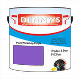 Denny's Plastic Paint For Windows Colour- Plum Workshop Purple - Weatherproof Fade-Safe Upvc
