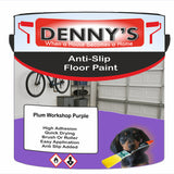Denny's Floor Paint For Grip Coating Colour- Plum Workshop Purple - Anti-Slip Hardwearing Safe