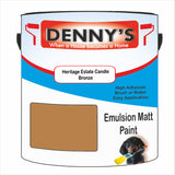 Denny's Emulsion Paint For Walls Colour- Heritage Estate Candle Bronze - Matte Wipe-Clean Durable Coverage
