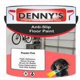Denny's Floor Paint For Grip Coating Colour- Powder Pink - Anti-Slip Hardwearing Safe