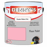 Denny's Floor Paint For Garages Colour- Powder Ribbon Pink - Oilproof Tyre-Tough Hardwearing