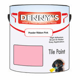 Denny's Tile Paint For Kitchen Tile Colour- Powder Ribbon Pink - Wipe-Clean Grease-Resistant Refresh