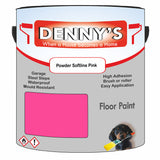 Denny's Floor Paint For Garages Colour- Powder Softline Pink - Oilproof Tyre-Tough Hardwearing