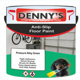 Denny's Floor Paint For Grip Coating Colour- Pressure Alloy Green - Anti-Slip Hardwearing Safe